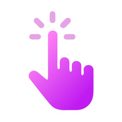 Obraz premium Stylized finger tap icon with gradient colors for interaction and engagement