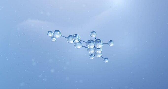 Melamine rotating molecular structure, 3d model of trimer of cyanamide