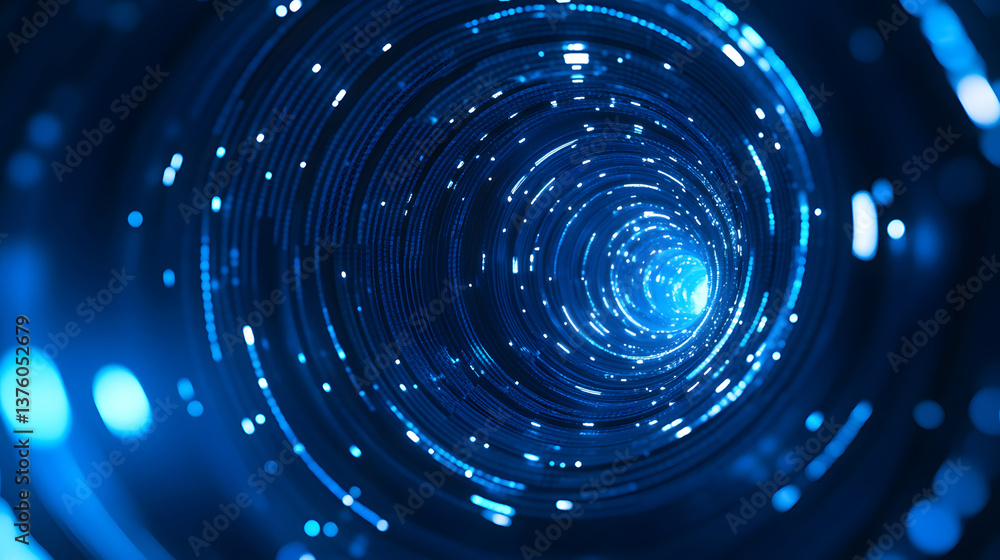 Poster abstract light three-dimensional luminous particles technology sense kv main visual background