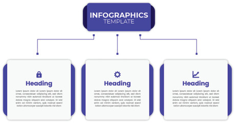 Modern infographic template with three steps design