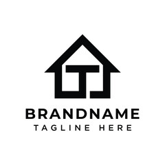 Fototapeta premium Letter T Home Modern Logo, symbolizing luxury, elegance, and premium living