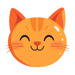 cartoon kitten head, cute cat face flat icon, png transparent background 