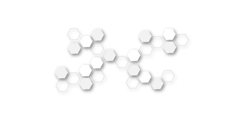 Sleek and Modern Abstract White and Grey Hexagonal Geometric Pattern Concept Designed for Use in High-Quality Templates, Digital Wallpapers, and Website Backgrounds