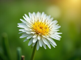 Obraz premium medicinal herbs and berries, traditional medicine White flower with yellow centers sits on a green stem. The flower is the main focus of the image