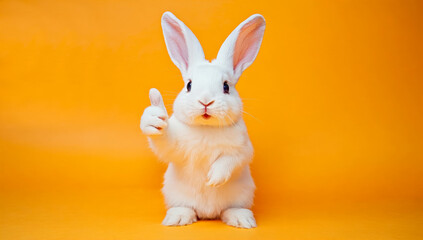 White Rabbit Giving a Thumbs-Up