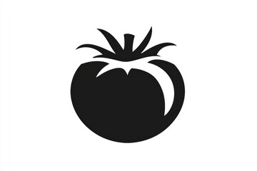 Tomato Graphic Icon Fresh Vegetable Silhouette Isolated on White Background