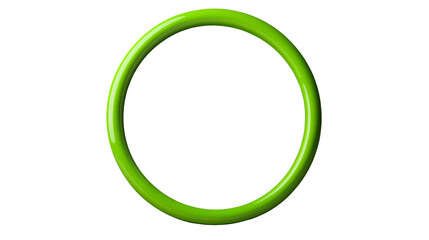 Shiny green circle, round frame with glow, cut out transparent