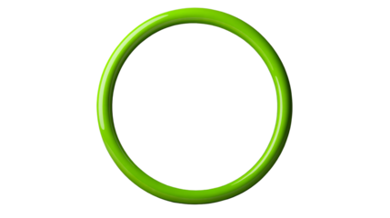 Shiny green circle, round frame with glow, cut out transparent