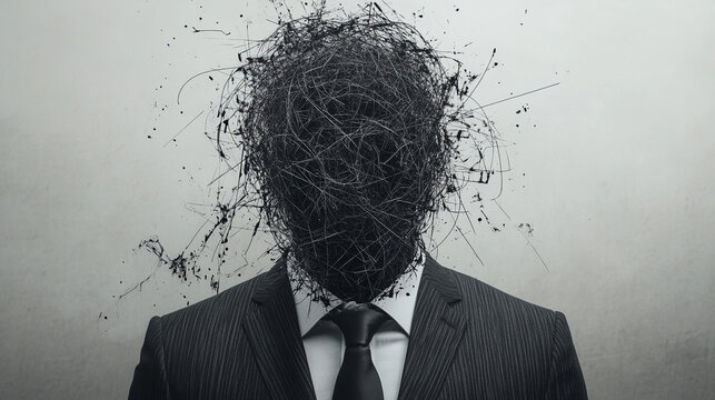 Abstract representation of a faceless businessperson