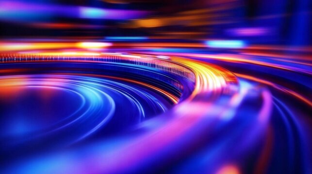 Pink and blue abstract background with gradient lighting for broadcasting studio with glowing elements
