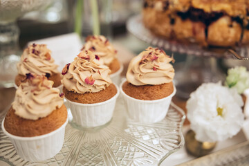 Chocolate Cream Cupcakes on a Sweet Table – Indulgent Party Desserts