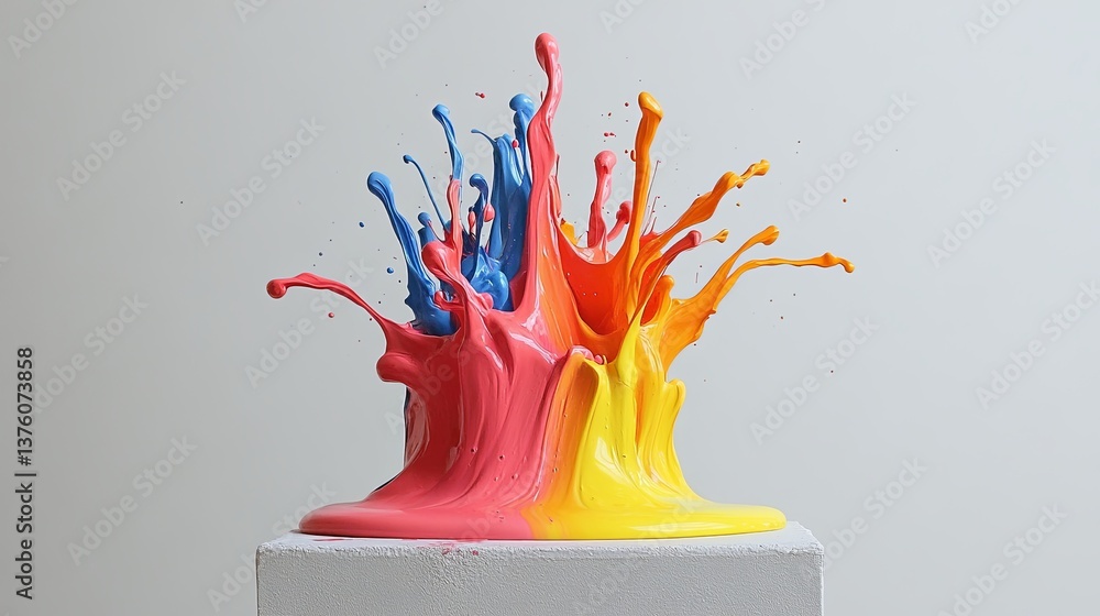 Poster colorful splashes of paint create vibrant patterns in a dynamic art display showcasing creativity an