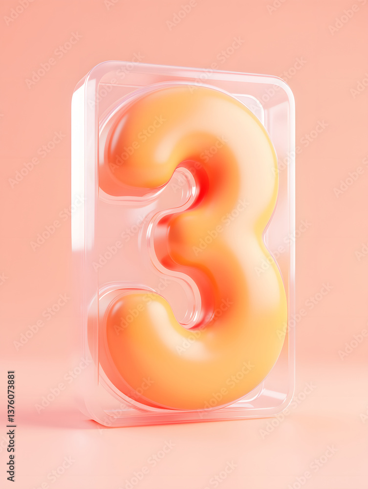 Poster 3d rendering digital font big sale event countdown concept element