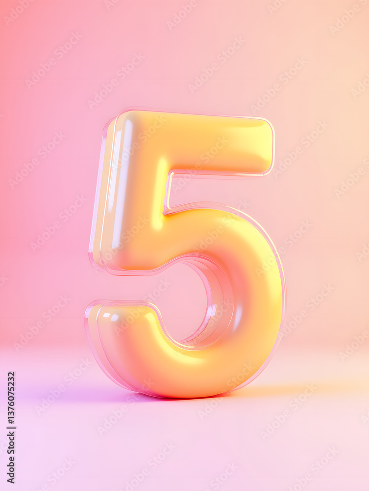 Poster 3d rendering digital font big sale event countdown concept element