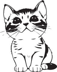 Cute kitten. Hand drawn vector illustration