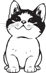 Cute kitten. Hand drawn vector illustration