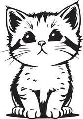 Cute kitten. Hand drawn vector illustration