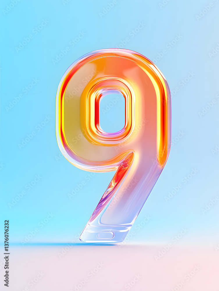 Poster 3d rendering digital font big sale event countdown concept element