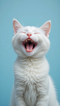 Cat Meowing with Expressive Smile