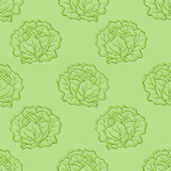 Green vegetable cabbage pattern. Healthy farm fresh food, Brussels sprouts, lettuce or iceberg lettuce.