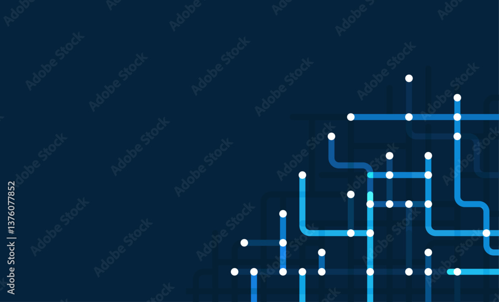 Poster Circuit connect lines. Network technology and Connection concept. Decentralized network nodes connections