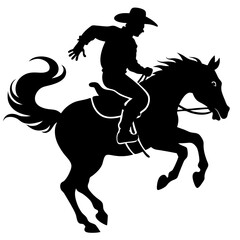 "Cowboy Silhouette Vector | Western Wild West Illustration"