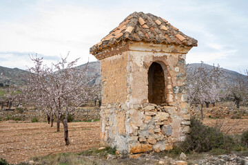 Obraz premium Ermita con almendros en flor