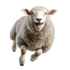 Fototapeta premium Happy sheep jumping in nature animal photo playful environment