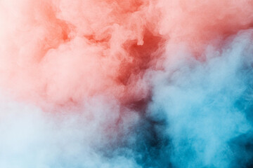 Fototapeta premium Explosion causes chaos in city with vibrant smoke filling the air and creating a surreal atmosphere