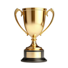 Celebrating victory golden trophy award ceremony event hall image