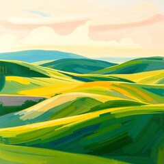 Obraz premium Serene Rolling Hills Landscape