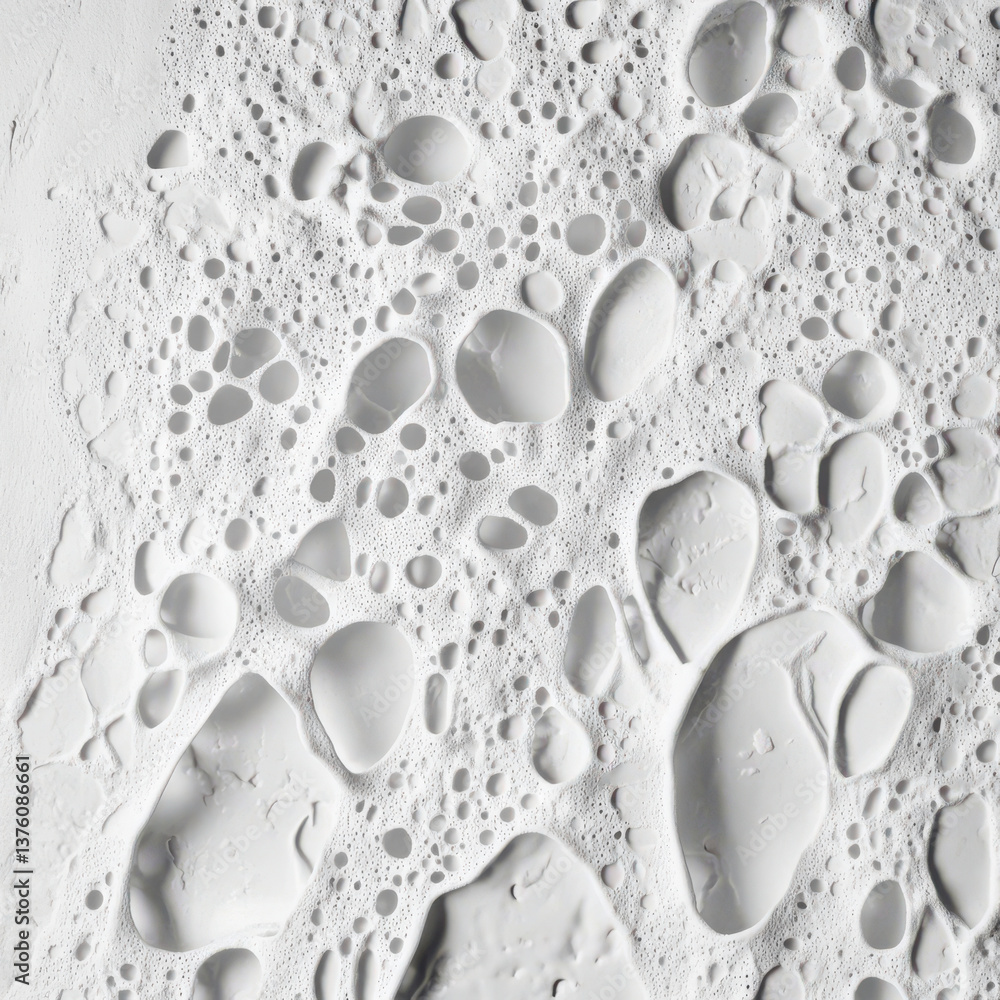 Poster abstract white foam bubbles and textured surface for creative backgrounds and design projects