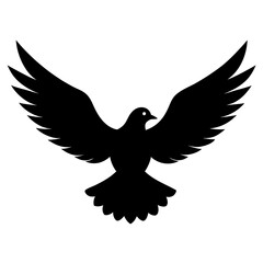 Elegant Dove Vector Silhouette | Peace Bird Illustration