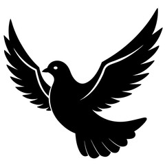 Elegant Dove Vector Silhouette | Peace Bird Illustration