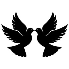 Elegant Dove Vector Silhouette | Peace Bird Illustration