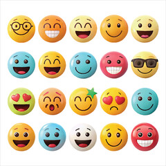 set of smiley faces