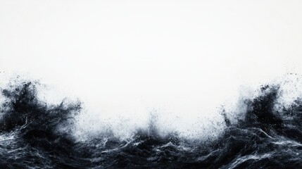 Ocean's Fury: A Dramatic Seascape in Monochromatic Blues