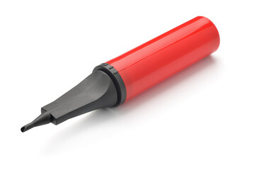 Red plastic balloon air pump