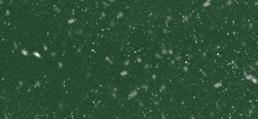 falling snowflakes against a dark green background, abstract green background, green streaming background, green post background