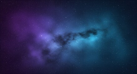 Fototapeta premium A deep-space starfield with a seamless gradient of violet, cyan, and deep navy blue