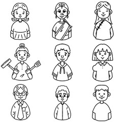 set of funny cartoon characters