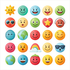Naklejka premium set of smiles
