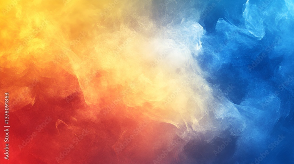 Poster a vibrant abstract background featuring swirling colors of red, yellow, and blue, creating a dynamic