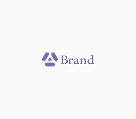 Alpha Hexagonal Monogram Logo with White Background.