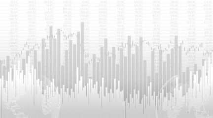 Stock market or forex trading graph and candlestick chart suitable for financial investment concept. Economy trends background for business idea and abstract finance background. Vector illustration.