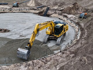 Civil engineering work for the construction of a wind turbine, wind turbine, civil engineering,...