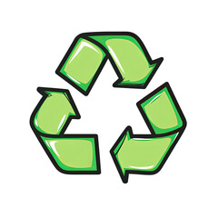 Green recycle symbol implies responsibility to protect environment
