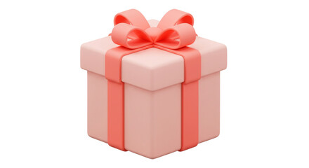 A small pastel pink gift box with a bright ribbon and bow