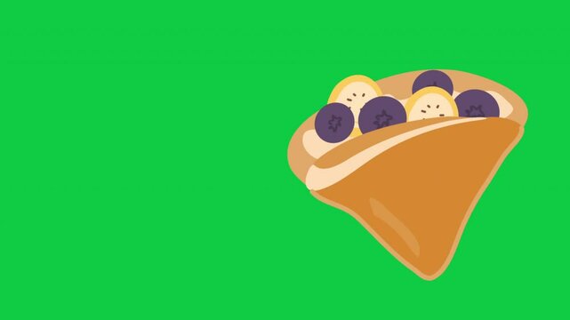 Crepes with fresh blueberries illustration