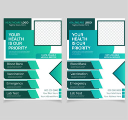 Modern Medical Healthcare Flyer Poster Layout .
